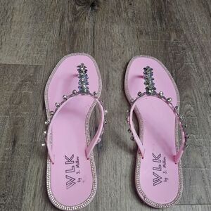 "Bling" flip flops, "diamonds" and bright pink
